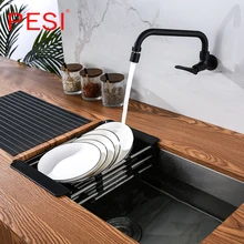 Best Price Kitchen Sink Drain Rack Creative Silica Gel Drainage Rack Tableware Drying Stainless Steel Tube Holder Foldable Flume Fittings