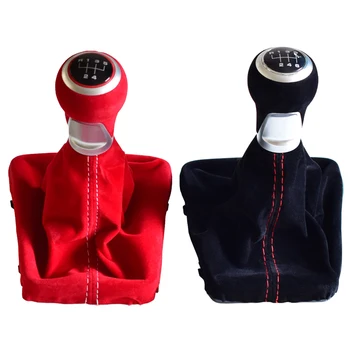 

Auto For Audi A3 S3 8V-8P S-line 2014-2020 Manual 5/6 Speed Suede Leather Tuning Gear Shift Knob Shifter Gaiter Boot Cover Case