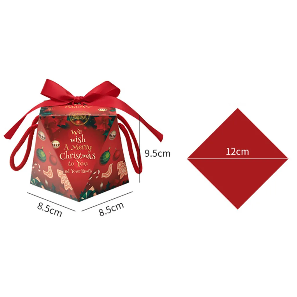 18pcs Box Paper Christmas Eve Safe Fruit Box Christmas Apple Gift Box Merry Christmas New Year Decorations Ornaments