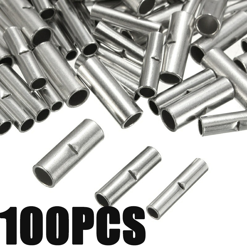 100Pcs Tin-coated Copper Material Uninsulated Terminal 0.5mm2-6.0mm2 Bootlace Ferrules Cord End Electrical Cable Crimp Connector