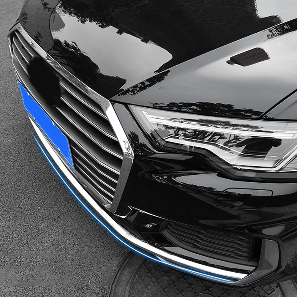 Для Audi A6 C8 на передний бампер для автомобильного стайлинга защитный чехол для крыла декоративная накладка рамка наклейка внешний аксессуар