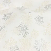 Половина ярда простой хлопок ткань с серебряным снежным цветочным принтом ручной работы DIY одежды платье Ткань хлопок CR-304