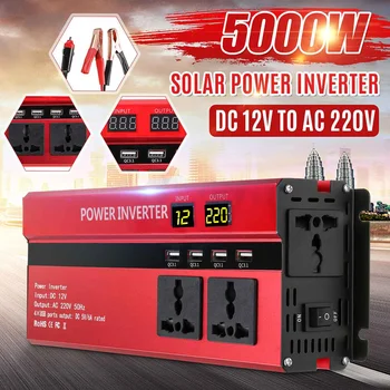 

5000W DC 12V to AC 220V Solar Inverter LED Display Power Inverter for Car Household Appliances Voltage Transformer Converter