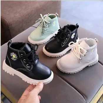 

Autumn Winter Kids Short Boots Leather Children Ankle Martin Boots Size 21-30 Toddler Boots Solid Colors Boys Girls Boots