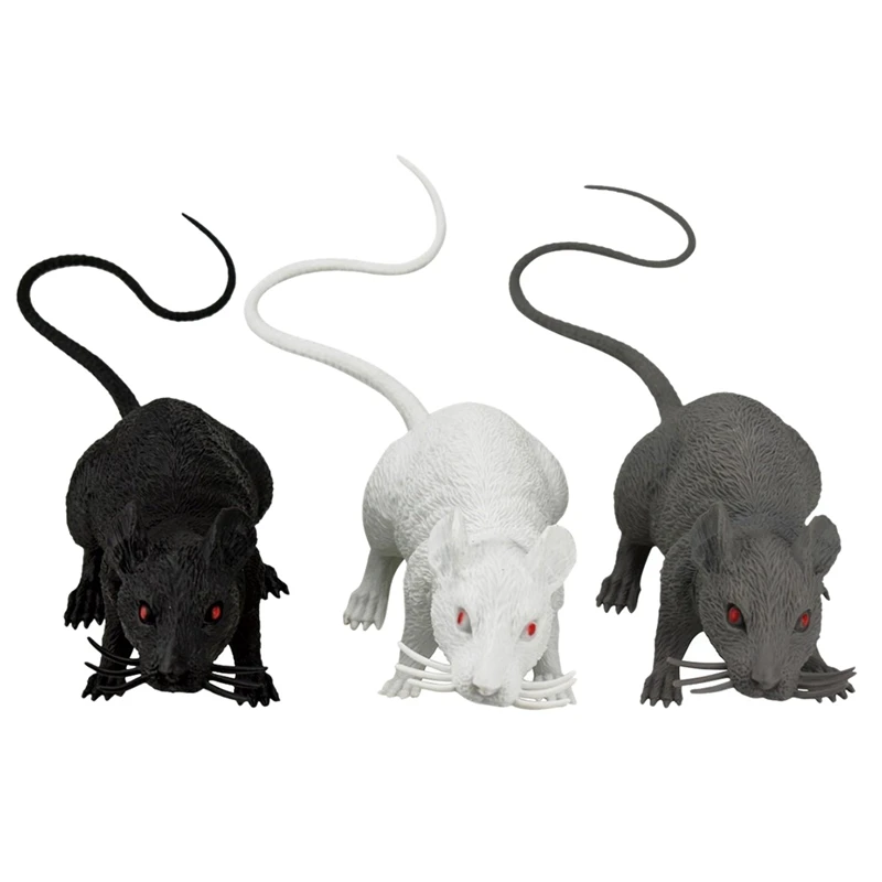 Набор для Хэллоуина из 3 реалистичных потрясающих мыши крысы, супер большой Mouce для лучшего украшения Хэллоуина