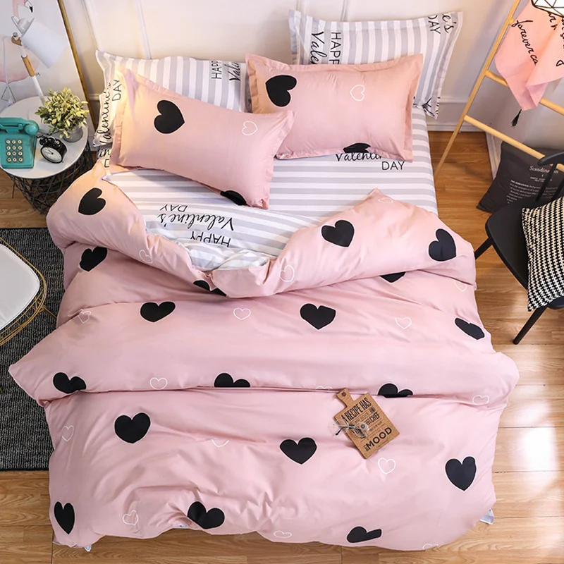 Black and White Color Stripe Bed Cover Sets Twin/Full/Queen/King/Super King size Quilt Cover Bed Sheet Pillowcase Bedding Set