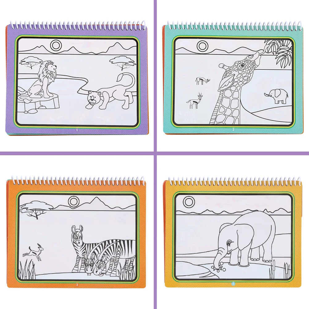 Reusable Magic Water Drawing Book Coloring Book Doodle Pen Cartoon Painting Toys Drawing Board For Kids Education Birthday Gift