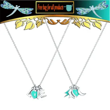 

Women necklace Mini multi-drop chain clavicle chain LOVE Pendant accessories Sterling silver S925 Jewelry Valentine's Day gift