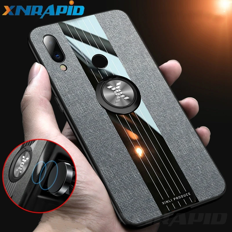 

Finger Ring Cloth Case For Meizu Note 9 Phone Case Silicone Frame Cloth Glossy Back Cover For Meizu Note 8 Case
