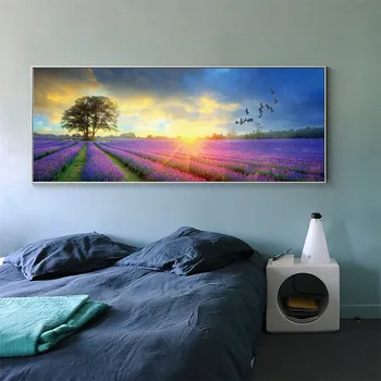 

Flowers and trees in the sunset Canvas Painting Modern Wall Art Pictures Canvas Print For Living Room Home Decor Posters Prints