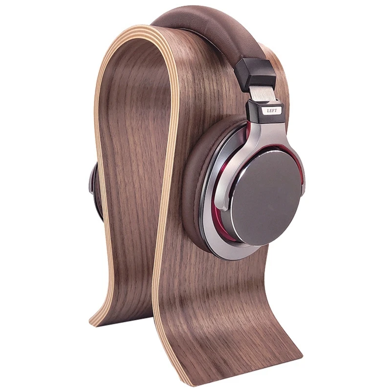 Universal U Shape Wood Headphones Stand Holder Earphone Hanger Wooden Headset De