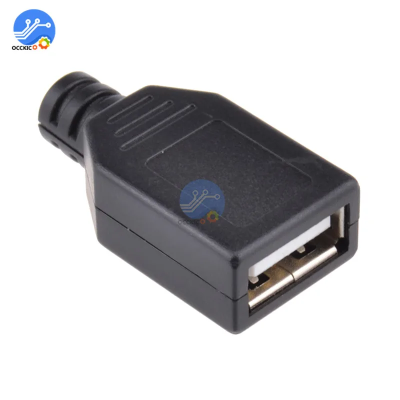 10 шт. USB 2.0 Тип-разъем 4-контакт Женский переходник Jack Пластик крышка