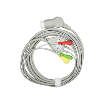 

ECG Cable One Piece 3 Lead Wires 12 Pin Snap 4.0 End IEC Standard for Philips Patient Monitor Made in China