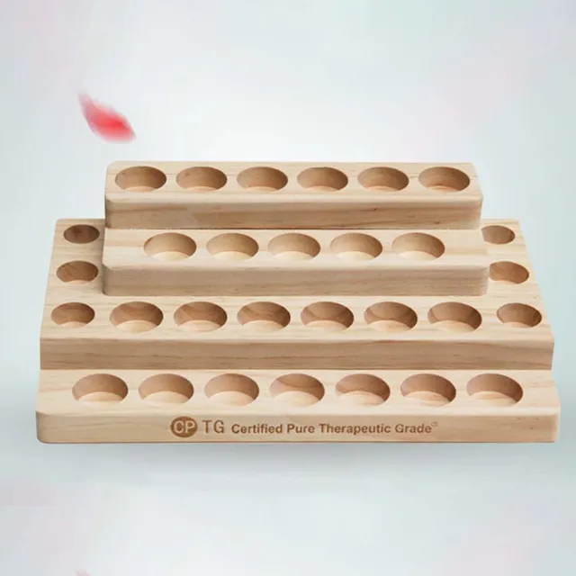 Illóolaj-Tároló Állvány 30 Lyukú Lépett 4-Rétegű Fa Polc Tároló Körömlakk Doboz Praktikus - Image 6