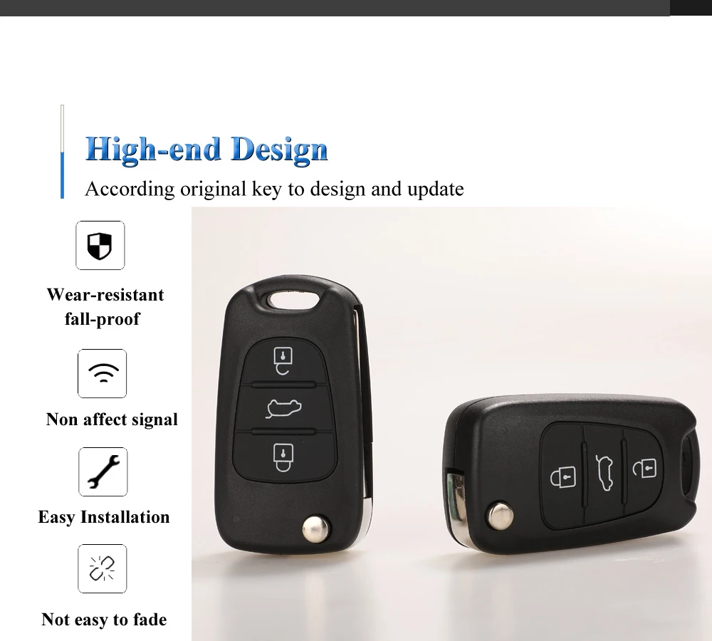 Keyforkess sostituisci la chiave a distanza dell'automobile Shell 3 BT Flip pieghevole custodia chiave per Kia K2 K5 Rio 3 Picanto Ceed Cerato Sportage per Hyundai 8 Keyforkess sostituisci la chiave a distanza dell'automobile Shell 3 BT Flip pieghevole custodia chiave per Kia K2 K5 Rio 3 Picanto Ceed Cerato Sportage per Hyundai - H75d10486c531408393cd04cde697d59d4