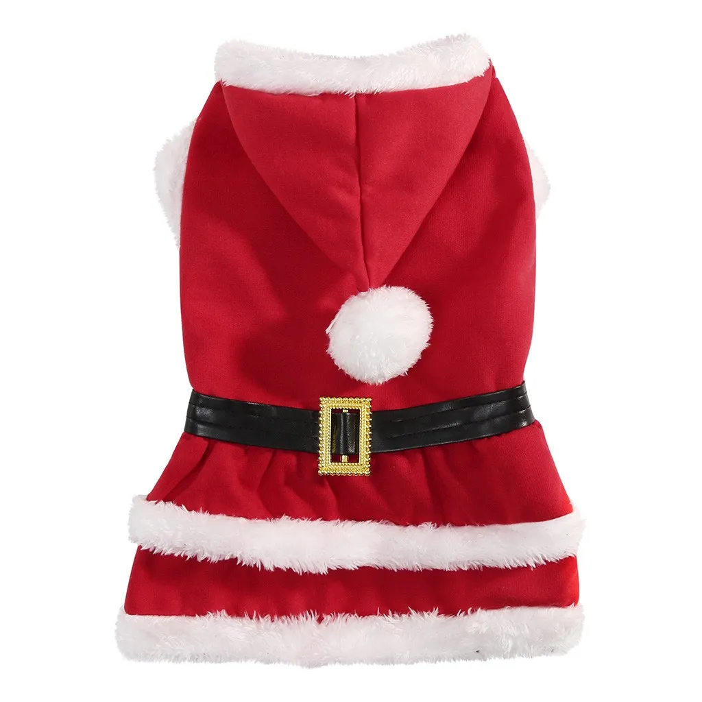 Новое платье Санта-Клауса для домашних животных, зимнее теплое рождественское платье с рисунком кота и собаки для одежды из ткани, рождественское платье с французским бульдогом ropa para perro