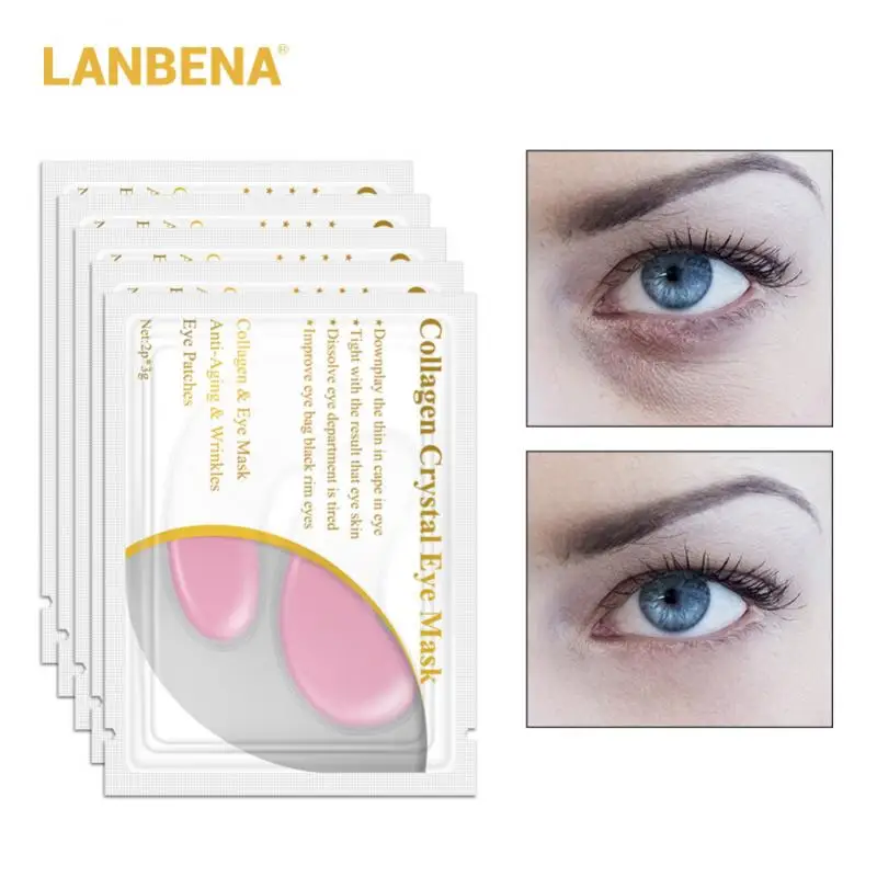Lanbena 1 Pair 24k Gold Eye Mask Collagen Eye Patches Dark Circle