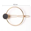 1PC Fashion Geometric Hair Clips Circle Square Hairpins Women Girl Natural Stone Marbling Barrettes Retro Metal Hair Styling Pin ► Photo 3/6