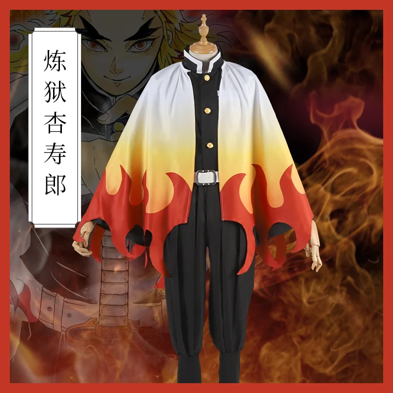 Аниме «Demon Slayer Kimetsu no Yaiba Rengoku Kyoujurou», карнавальный костюм, костюмы на Хэллоуин для женщин и мужчин