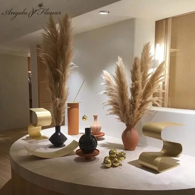 20 PCS Reed Dried Flower Pink Pampas Grass Plants Artificial Flower