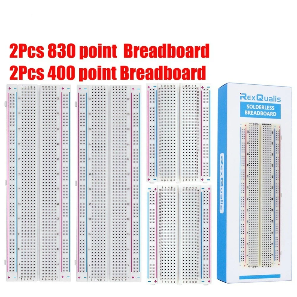 4 Pezzi Breadboard Includono 2 Pezzi 830/400 Punti Prototipo Senza Saldatura Pcb Point Prototipo Senza Saldatura Per Arduino Kit Fai Da Te