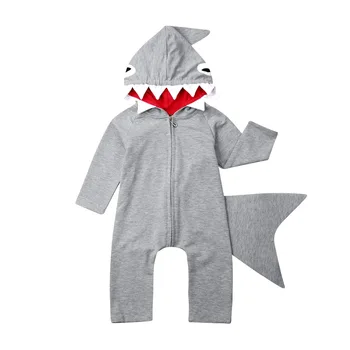 

Newborn Infant Girl Boy Shark Costume Clothes Set Hoodie Romper Jumpsuit Outfits Cute Baby Boy Girl Clothing
