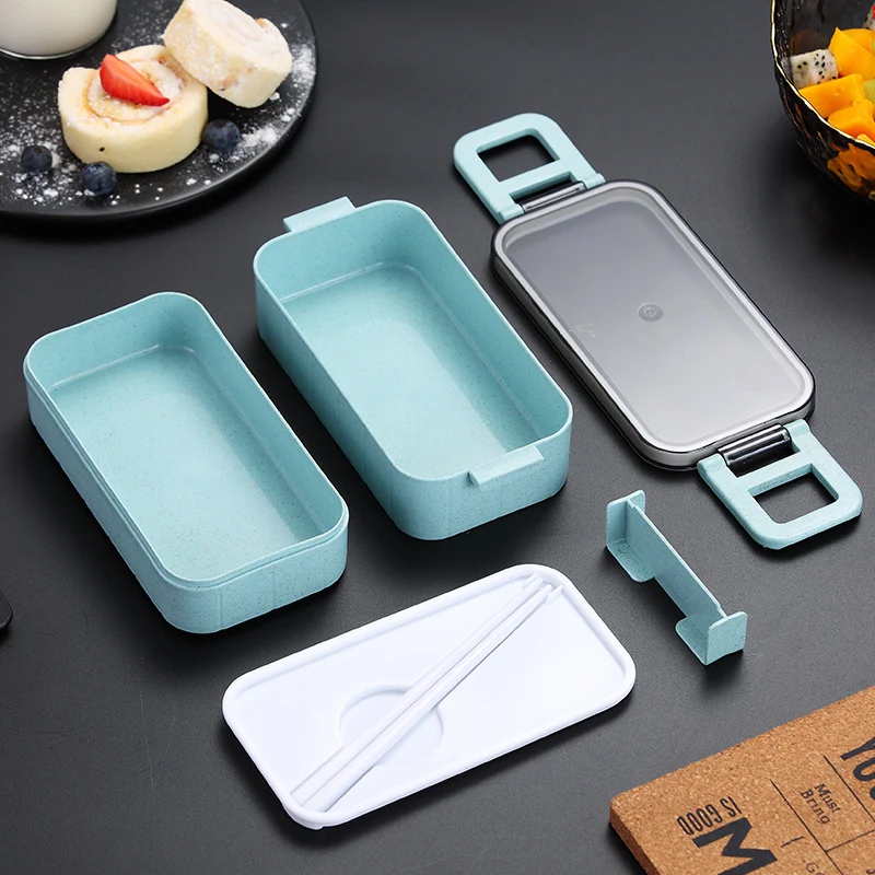 Японский Стиль коробка бэнто для микроволновой печи герметичность Bento Коробки для обедов для детей школьные контейнер для еды пшеничной соломы ребенка Коробки для обедов s