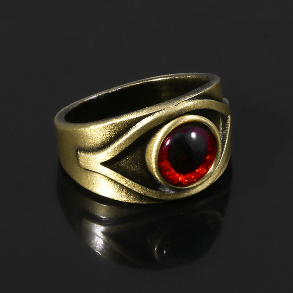 Game Residents Evils 8 Village Ring Red Maroon Eye Cosplay Ring For Men Puntelli Accessori Regalo Gioielli Vintage