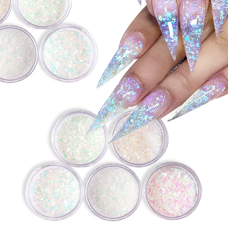 Blue Chunky Glitter Nail Art Iridescent Irregular Flakes Pigment  Holographic Acrylic Gel Nails Decoration - Price history & Review, AliExpress Seller - PVADCOL Store