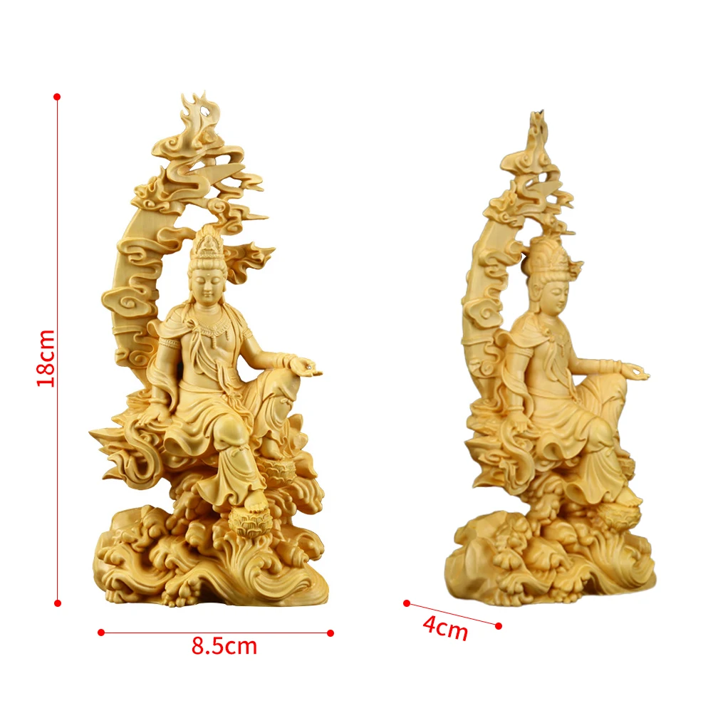 Guanyin Kwan-yin домашний декор Самшит ремесло орнамент китайские Подарки скульптура стол резьба фигура офис Будда статуя