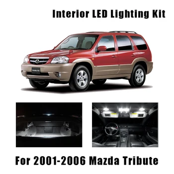

12 Bulbs White LED Car Map Dome Light Interior Kit Fit For Mazda Tribute 2001 2002 2003 2004 2005 2006 Trunk License Lamp