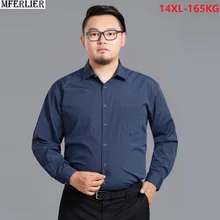 autumn classic striped office shirts men business shirts long sleeve office husband gift oversize shirt plus size 9XL 10XL 12XL