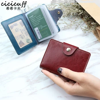 

Genuine Leather 22 Bits Card Holder Business Bank Card Case Men Women Travel ID Bank Card Wallet Bag Credit Card Case Protector