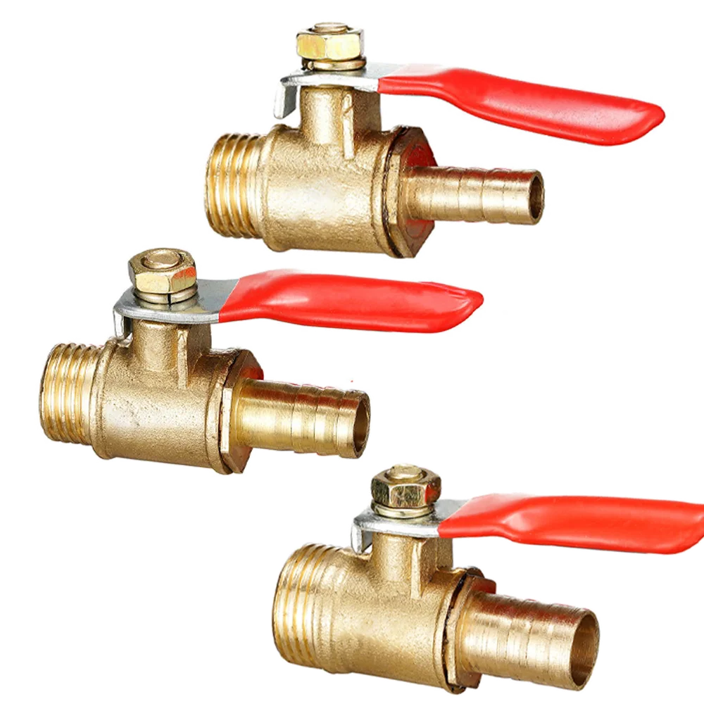 Specification : 6mm Hose Barb Pipeline Ball Valve Shutoff Ball Valve 6/8/10/12mm Hose Barb Inline with Red Lever Handle Brass Water Oil Air Gas Fuel Line Shut-Off Pipe Fittings