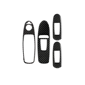 

14-20 4pcs Carbon Fiber Window Lift Button Cover Trim For Infiniti Q50 V37 Interior Window Lift Button Cover Trim