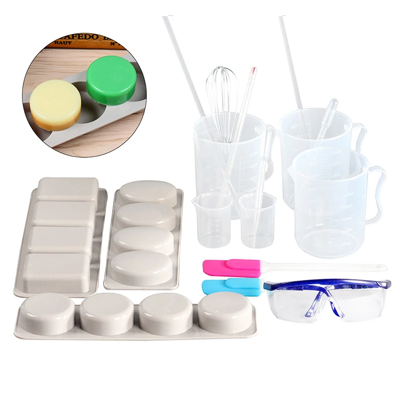 Boowan Nicole Soap Making Kit 3 Shapes Silicone Mold Handmade Soap Experiment Tools