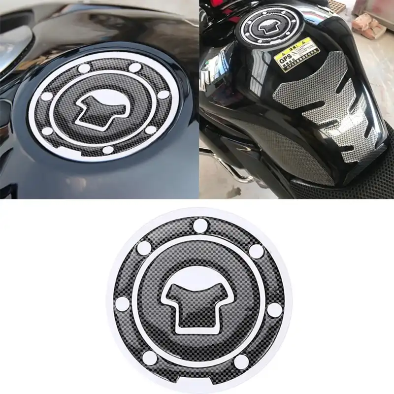 Carbon Fiber 3D Motorcycle Gas Fuel Tank Pad Protector Decal Sticker Universal