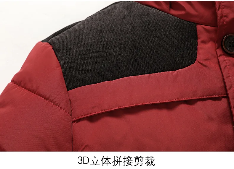 Winter New Style Men's Mid-length Cotton Coat Hooded Thick Windproof Cotton-padded Jacket Young MEN'S Warm Cotton-padded Cl