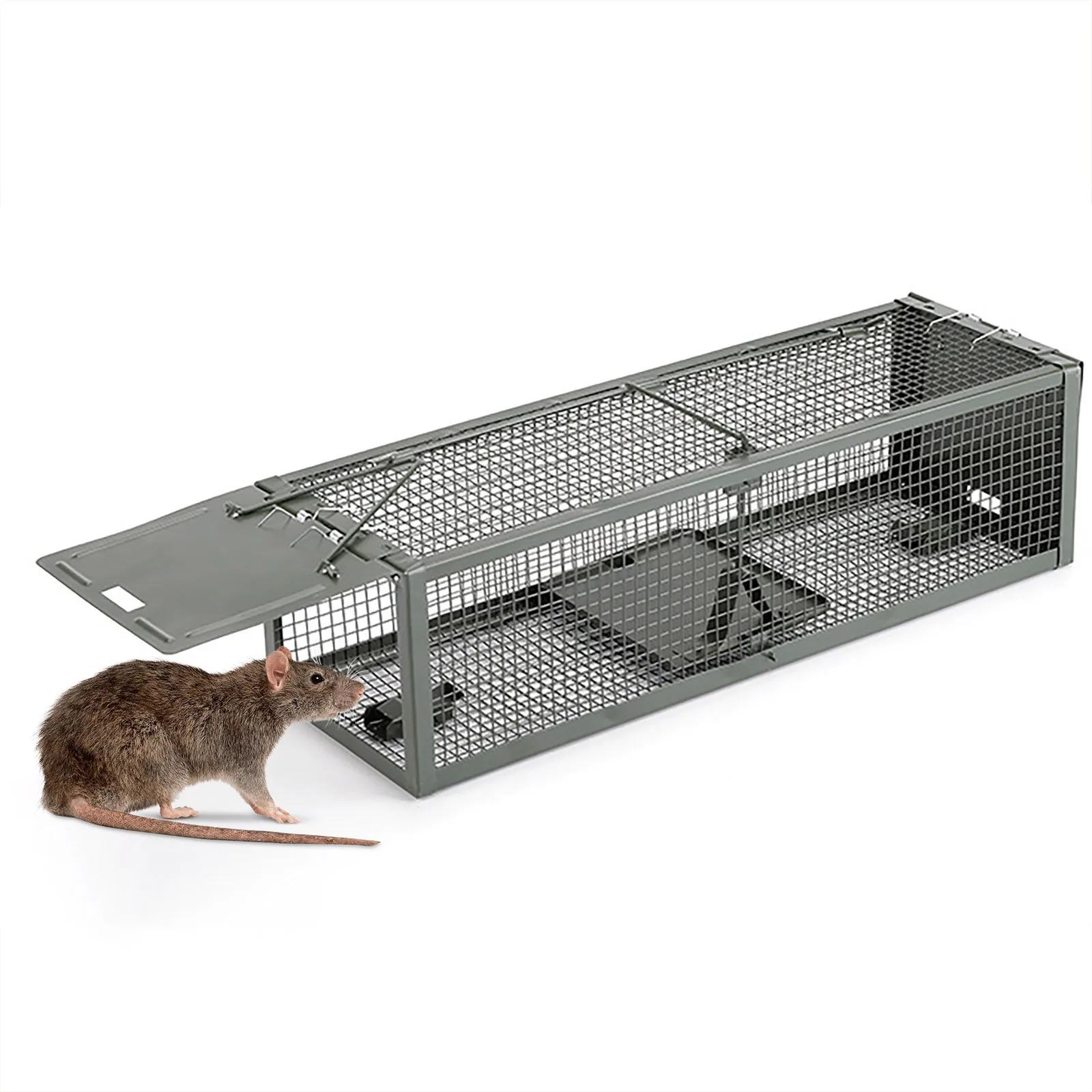 Humane Rat Trap Cage Animal Pest Rodent Mice Mouse Control Bait Catch Capture C 