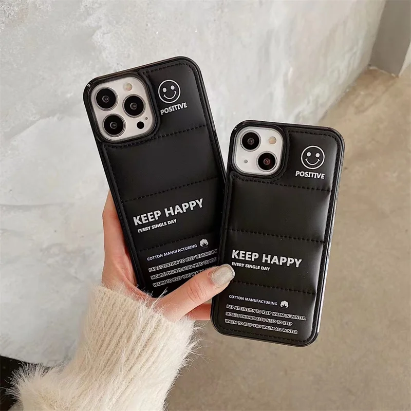 Модный брендовый чехол-пуховик для телефона iPhone 13 12 11 Pro Max X XS MAX XR чехол с улыбкой и