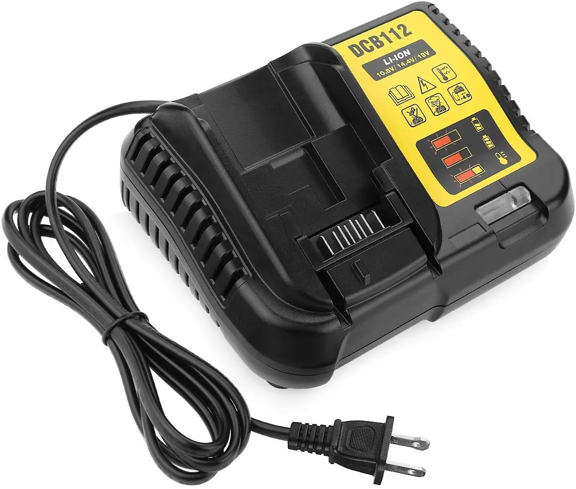 Черный Универсальное литий-ионное зарядное устройство для Dewalt DCB105 DCB015 DCB105 Быстрая зарядка 10,8 В 14,4 в 18 в EU/US/UK вилка - Цвет: Черный