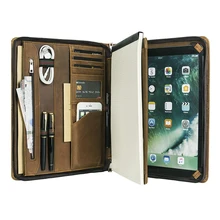 Ручной работы Ретро Crazy-Horse кожаный портфель А4 Папка, персонализированный бизнес Padfolio Органайзер портфель чехол