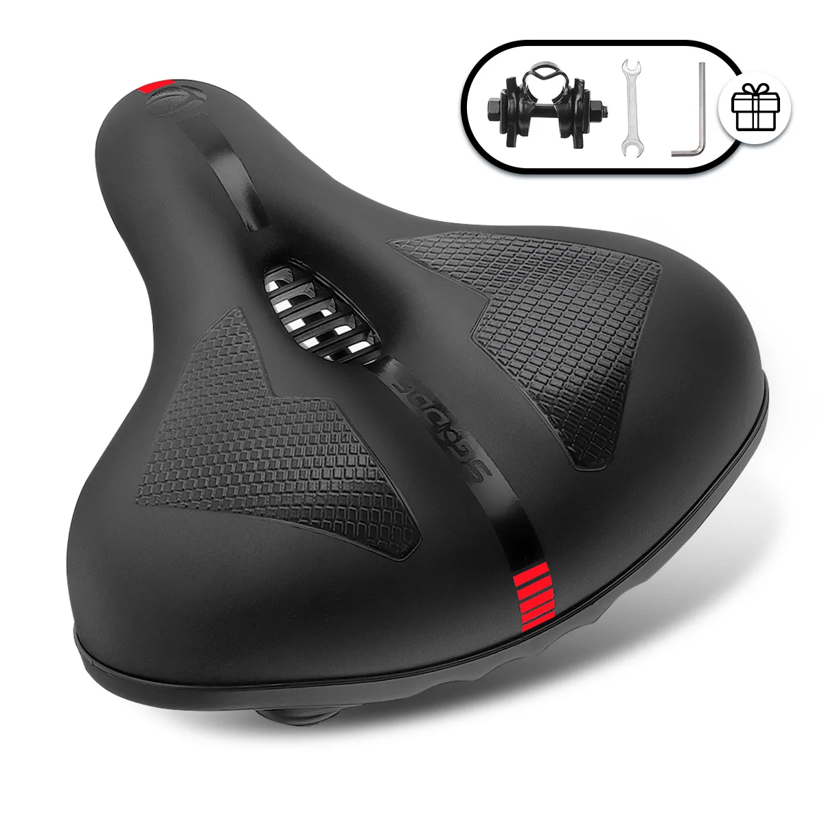 Sgodde Bike Seat Memory Foam Bicycle Waterproof Saddle Comfortable
