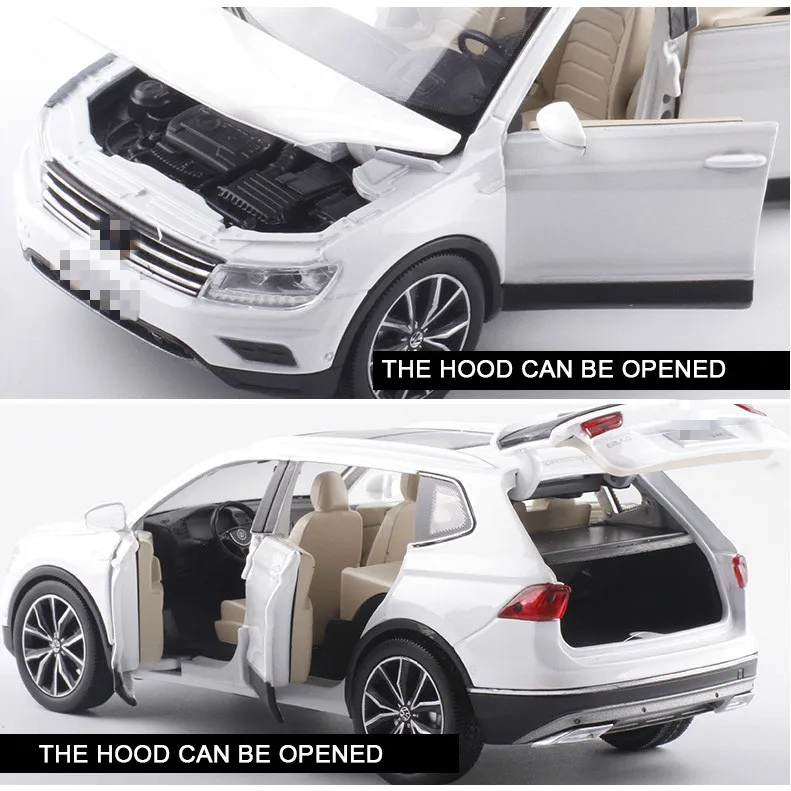 Модель автомобиля Volkswagen Tiguan L SUV модель из сплава со звуком светильник 6 дверей