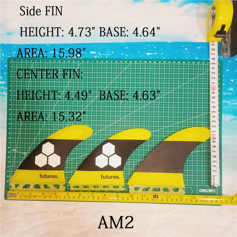 Future AM2 3-Fin Techflex большая желтая доска для серфинга плавники три плавника набор распродажа серфинга плавники из карбоната