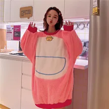 Kawaii/милые пижамы; большие размеры; топы для сна; Новинка; сезон осень-весна; с героями мультфильмов; Doraemon; женская одежда для сна; Lounge