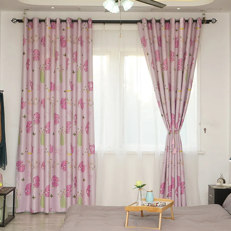 Современные минималистичные детские шторы с изображением слона, полностью затемненные шторы для гостиной, столовой, спальни