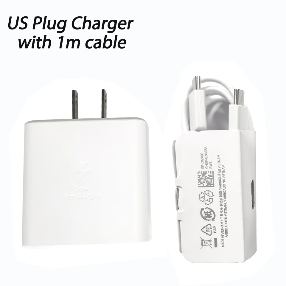 airpods usb c Samsung S20 S22 Ultra 45W Original Super Fast Charger PD Quick Charge Adapter TypeC For Galaxy S20Plus Note 10+ A90 A80 Tab S7+ charger 100w Chargers