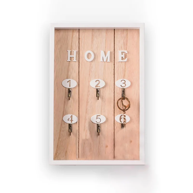 

1PC Nordic Style Wooden House Key Wall Hanger Jewelry Box Wall Shelf Gantry Storage Rack Key Hanging Hook
