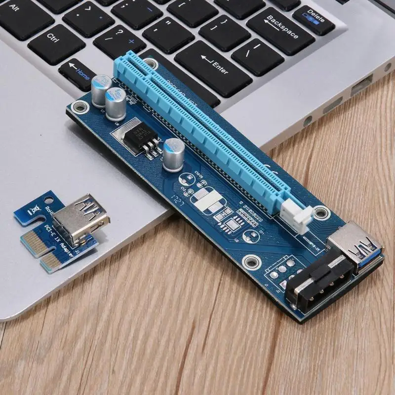 PCI-E 1x до 16x Майнинг машина удлинитель Riser адаптер с 15Pin-4Pin кабель
